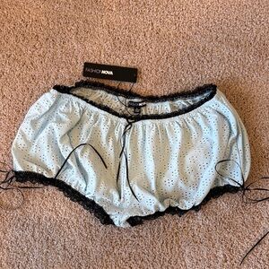 Mint Eyelet Lounge Shorts – Soft Girl / Coquette / Summer Set Vibes